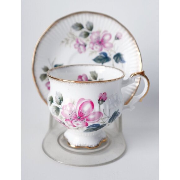 Vintage Tea Cup Elizabethan Teacup and Saucer Pink Floral - Picture 6 of 6